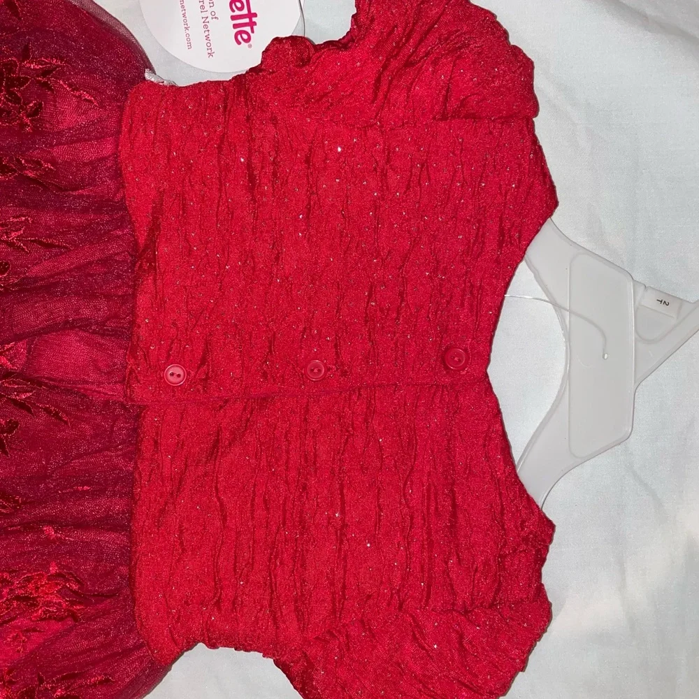 New Toddler/Baby Girl 2T Red & Silver Christmas/Holiday Dress - Picture 7 of 7